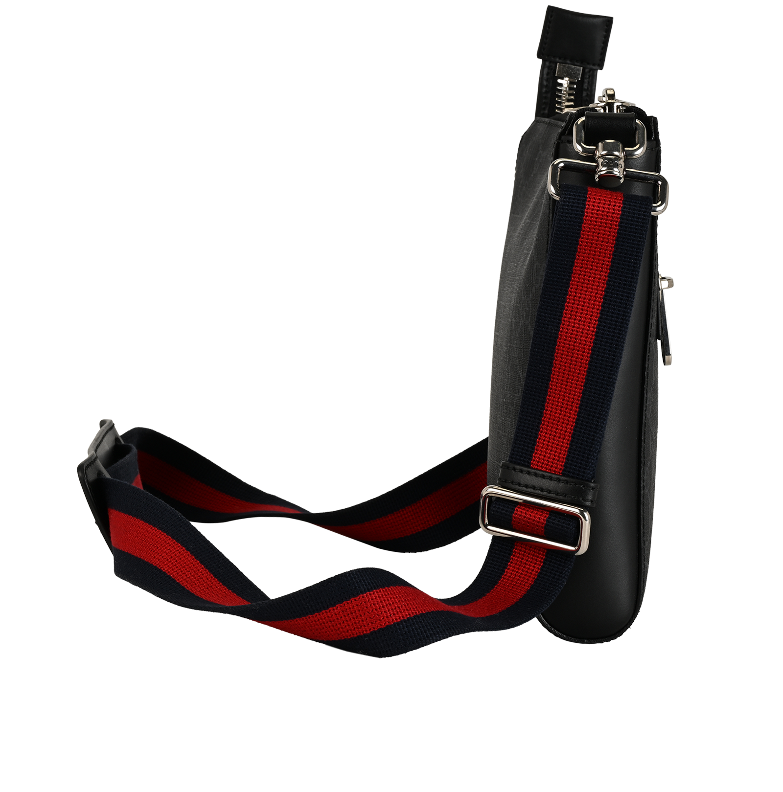 GG Messenger Bag, &pound;520, Handbags, Black, Canvas/Leather, Side view